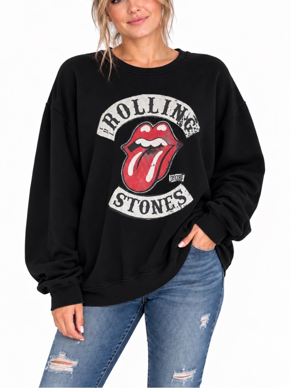 Rolling Stones black crewneck sweatshirt